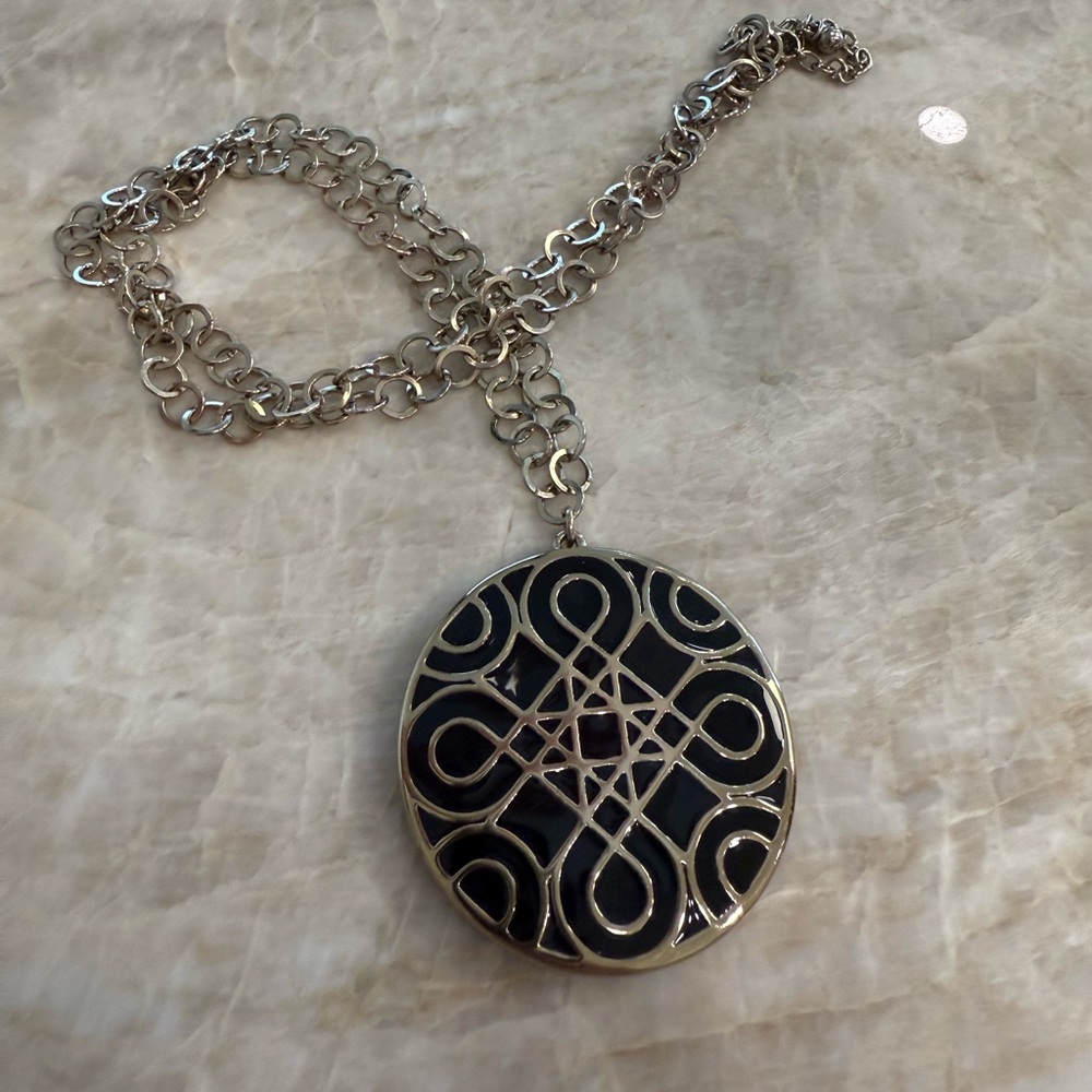 Gold and Black Pendant Necklace